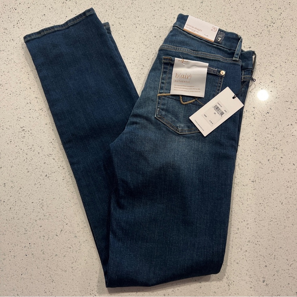 Seven For All Mankind Kimmie Straight Leg Denim Bair Size 29 NWT